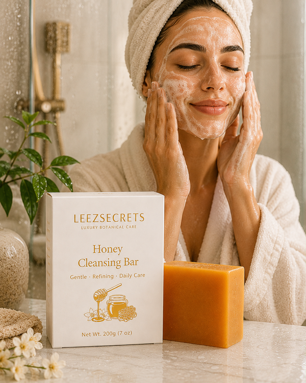 Bee Honey Cleansing Bar Soap by Leezsecrets (3 unit)